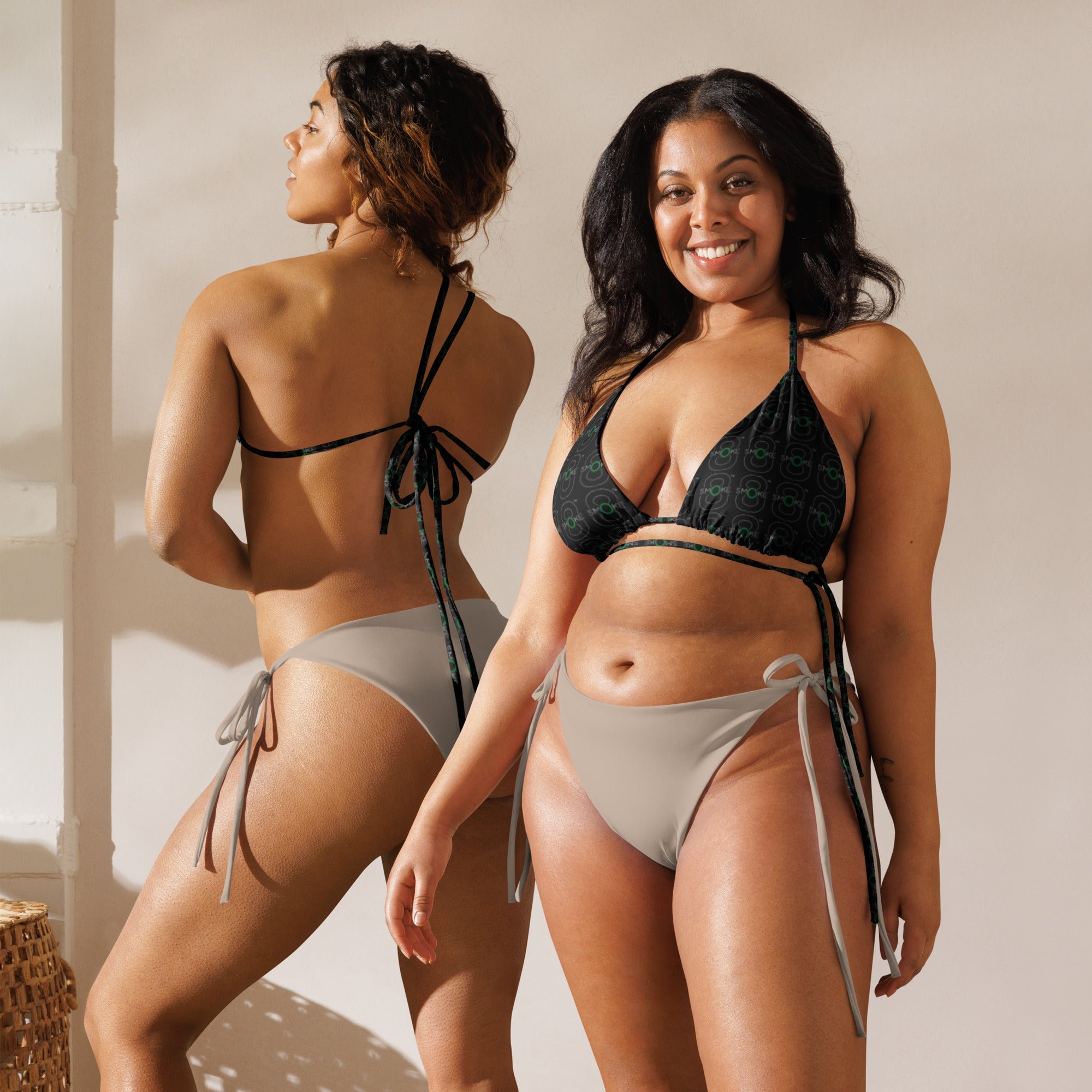 8th Smoke - All-over print string bikini top